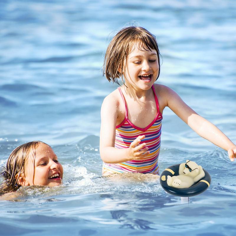 Swimming Pool Thermograph Floating Water Temperature Monitor For Pool Polar Bear Animal Shape Precisice Measurement Tool For