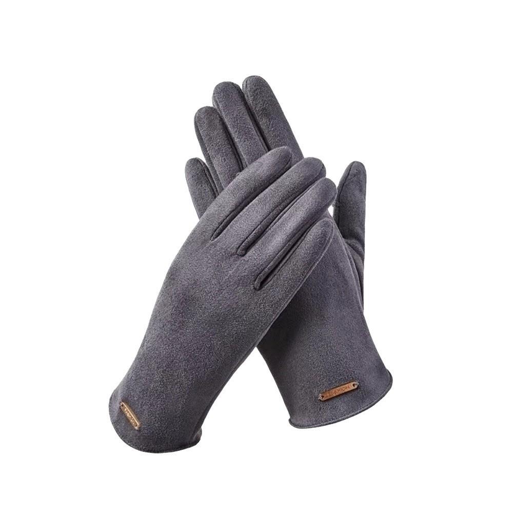 Thickened Touchscreen Driving Mittens Faux Suede Fleece Lined Warmers Office Workers