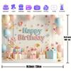 Colorful balloons and gift birthday banner - Durable polyester material, suitable for any celebration or party decoration