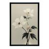 Biała Elegancja - Minimalistyczny Kwiatowy Plakat Biała Elegancja - Minimalistyczny Kwiatowy Plakat, 30X40 Cm, Rama Drewniana Jasny Dąb, Papier Matowy
