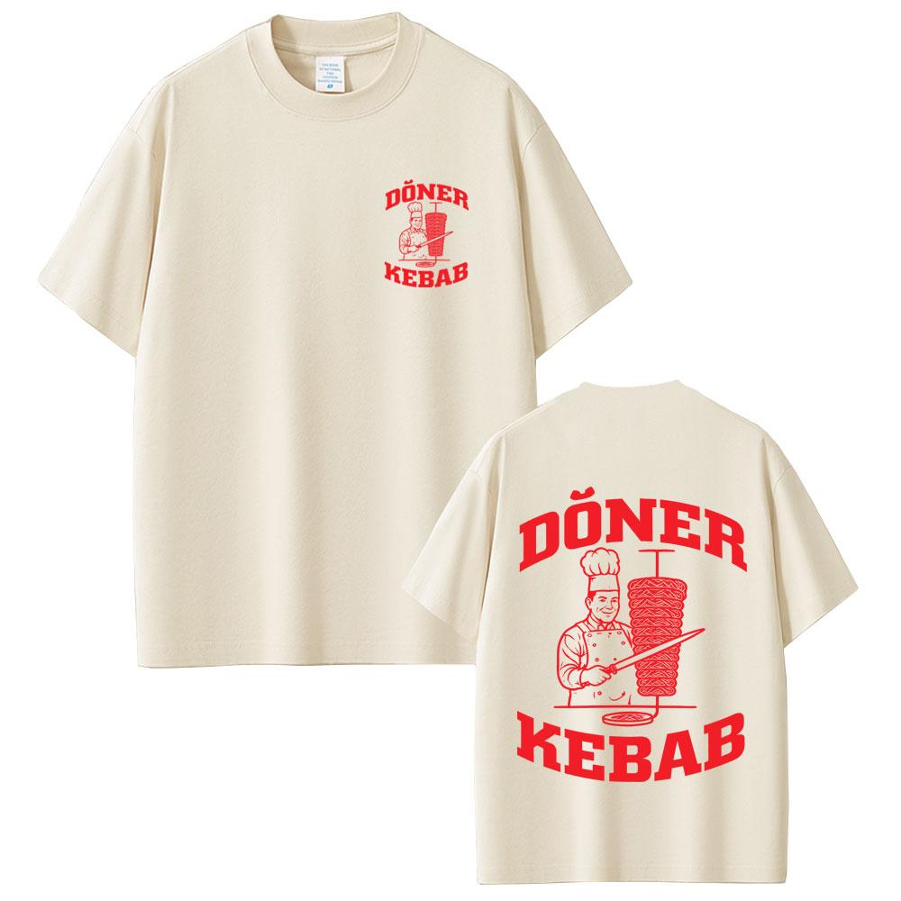 Doner Kebab Funny Graphic T-shirt Men Women Gothic Harajuku Summer Streetwear Men's Pure Cotton Oversized Short Sleeve T Shirts