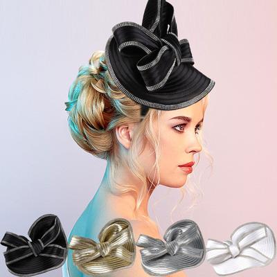 Шляпка-fascinator для чаепития Шляпа Kentucky Derby с отделкой стразами Повязка на голову для коктейля Шляпа-котелок с большим бантом Церковная шляпа 1920-х годов