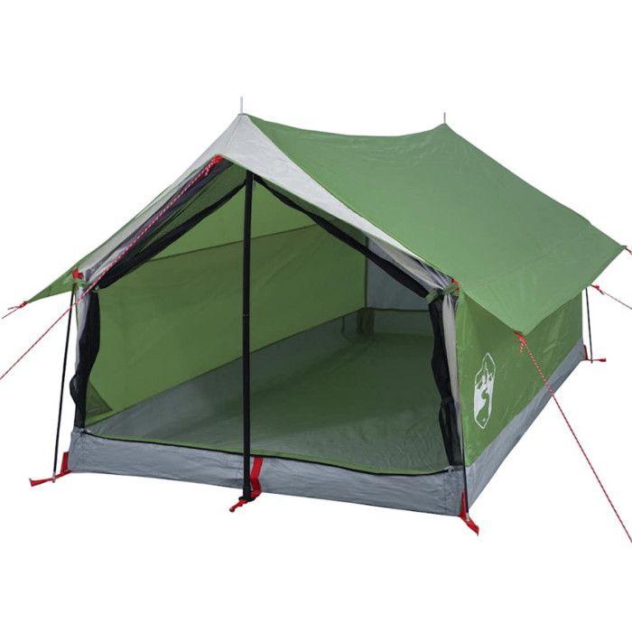 VidaXL Tente de camping 2 personnes vert 193x122x96 cm taffetas 185T 94359