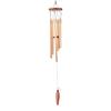 1Pc 6 Tubes Aluminum Pipe Wind Chimes With Hook And Wooden Leaf Hanging Tag Balcony Corridor Decoration Birthday Gift
