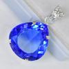 Lab Grown 55 Ct CERTIFIED Sapphire 925 Sterling Silver Blue Pear Gems Pendant MY-PD-128-NS