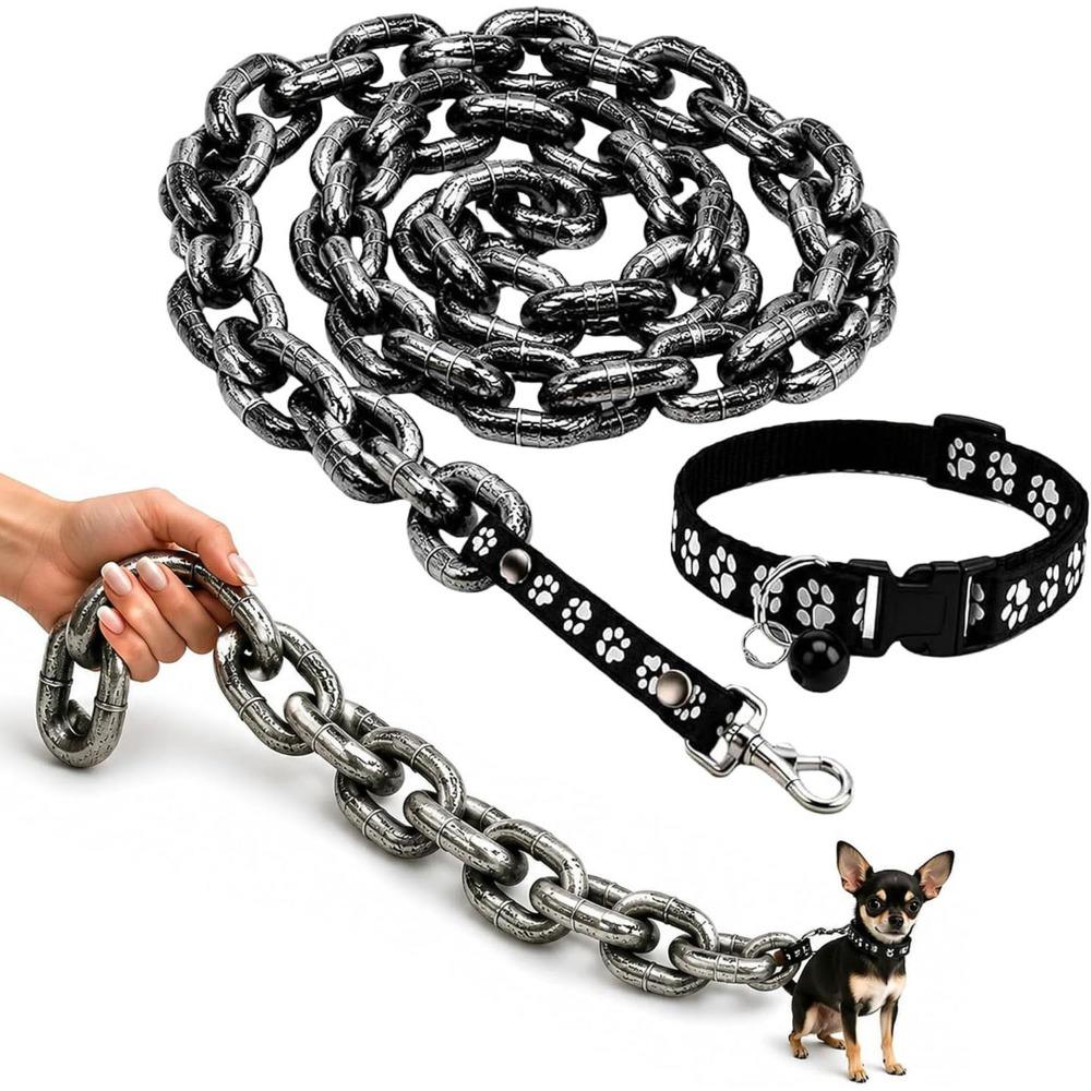 Lightweight Fake Chain Leash Funny Photo Prop Leash Novelty Dog Leash Prop  Puppy Walking