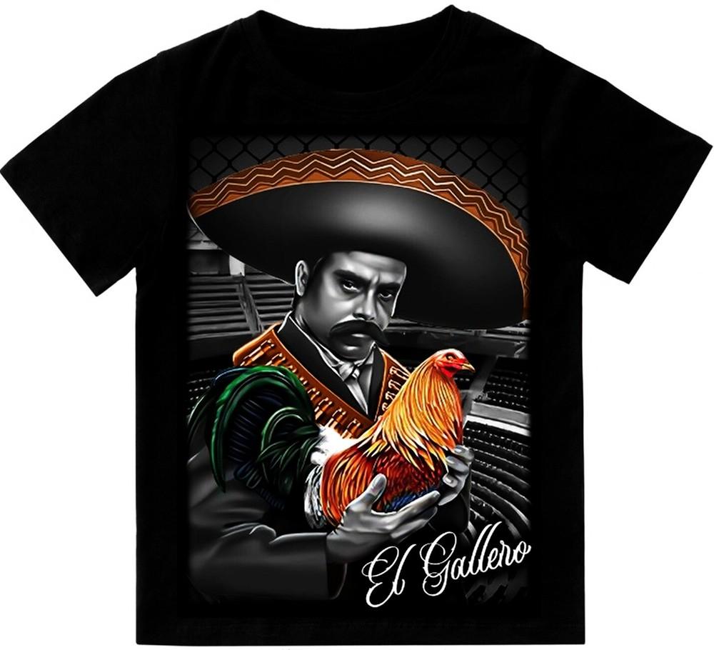 El Gallero Zapata Rooster Cock Mens T-Shirt Print On Shaka Wear Heavyweight Tee Unisex T-Shirt