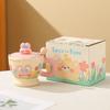 Cute Rabbit Mug Cartoon Bear Ceramic Cup Office Home Couple Water Cup With Lid Spoon Girl Gift