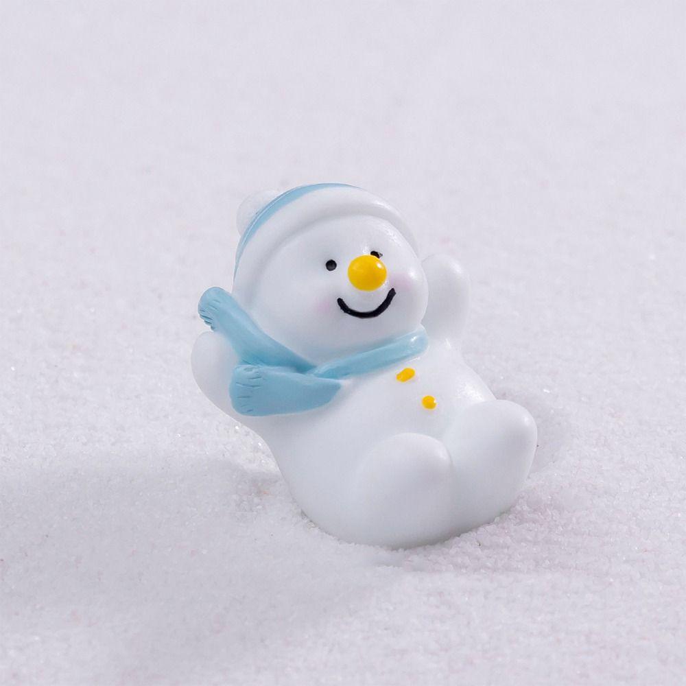 Cartoon Christmas Snowman Figurine Cute Snowman Statue Kids Gift Mini Snowman Ornament  Home Decor