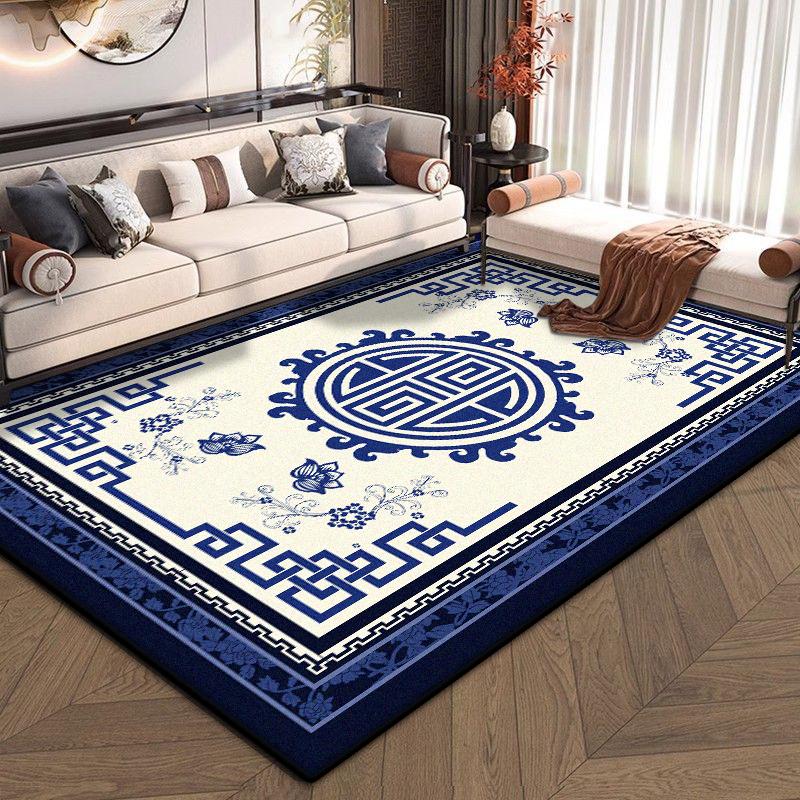 New Chinese Style Large Living Room Carpet Antiskid Room Decoration Aesthetic Lounge Rug Fluffy Study Decoration Mat Easy Clean