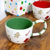 Креативная зимняя мультяшная чашка с большими ушами, кофейная чашка, рождественская керамическая чашка, подарочная коробка, рождественская чашка, кружка высокой ценности