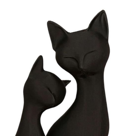 3D-печатная фигурка кошки, скульптура из переплетающихся кошек, современная статуэтка черной кошки для дома, гостиной, офисного стола, декора полки