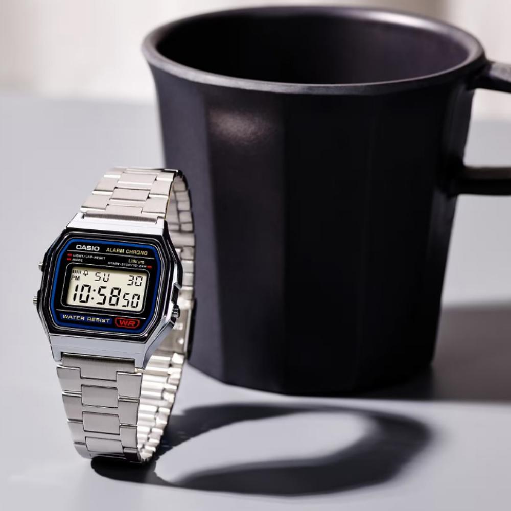 Casio Универсальные винтажные ретро цифровые наручные часы без застежки A158WA-1D