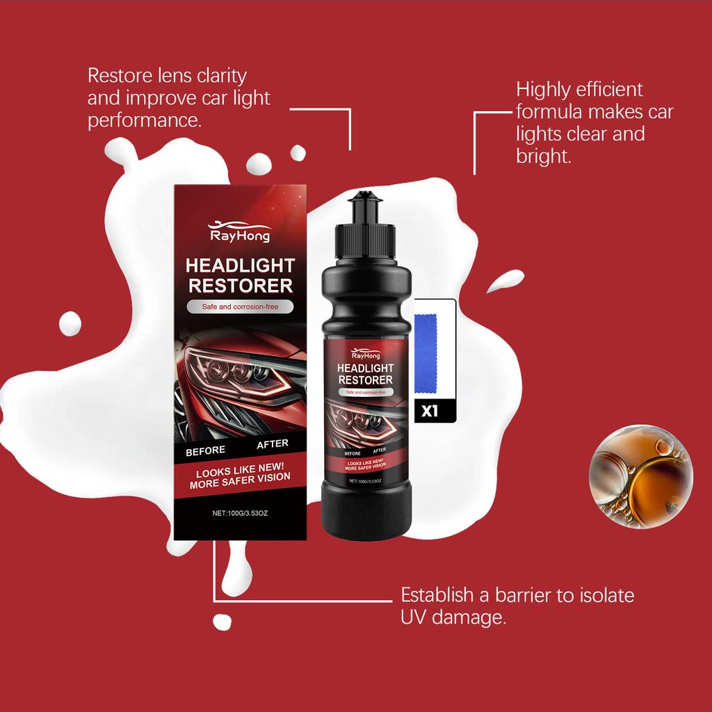Паста для ухода за фарами автомобиля RAYHONG Уход за автомобильными лампами Удаление пыли Чистка Пятен Осветление Полировка Восстанавливающая паста