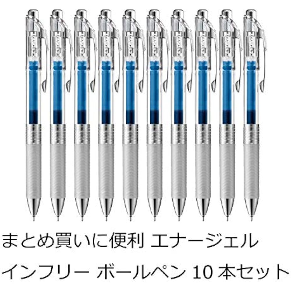 Шариковая ручка Pentel Гелевые чернила Гель Infree 0,5 мм Прозрачный корпус BLN75TL-C Синий 10 шт.