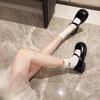 Fashion 2024  Japanese Style Vintage Buckle Mary Janes Shoes Women'S Shallow Mouth Casual Student Pu Leather Shoes Thick Bottom