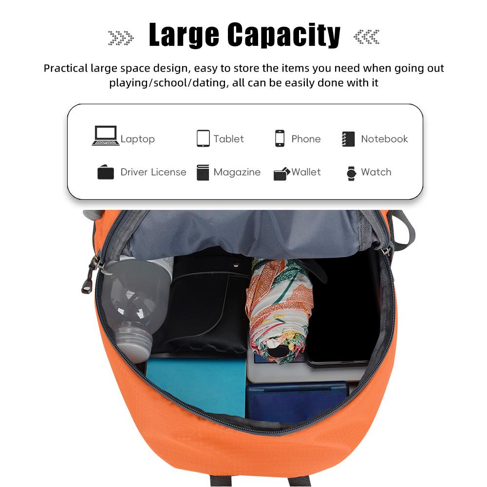 Рюкзак для походов на открытом воздухе, 20 л, водонепроницаемый рюкзак для кемпинга для мужчин и женщин, легкий складной