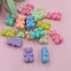 18*11mm 20Pcs Jewelry Making Cute Bear Beads Loose Beads DIY Solid Color Bracelets Necklace Rubber Bear Shaped