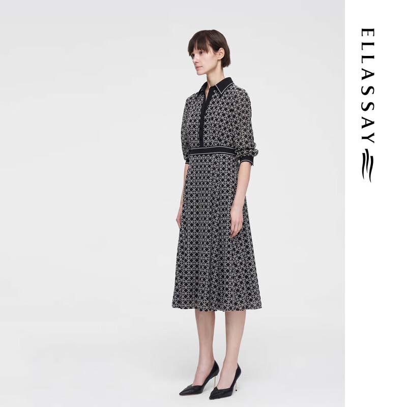 ELLASSAY EWF351Y07200 Elegant Jacquard Midi Dress