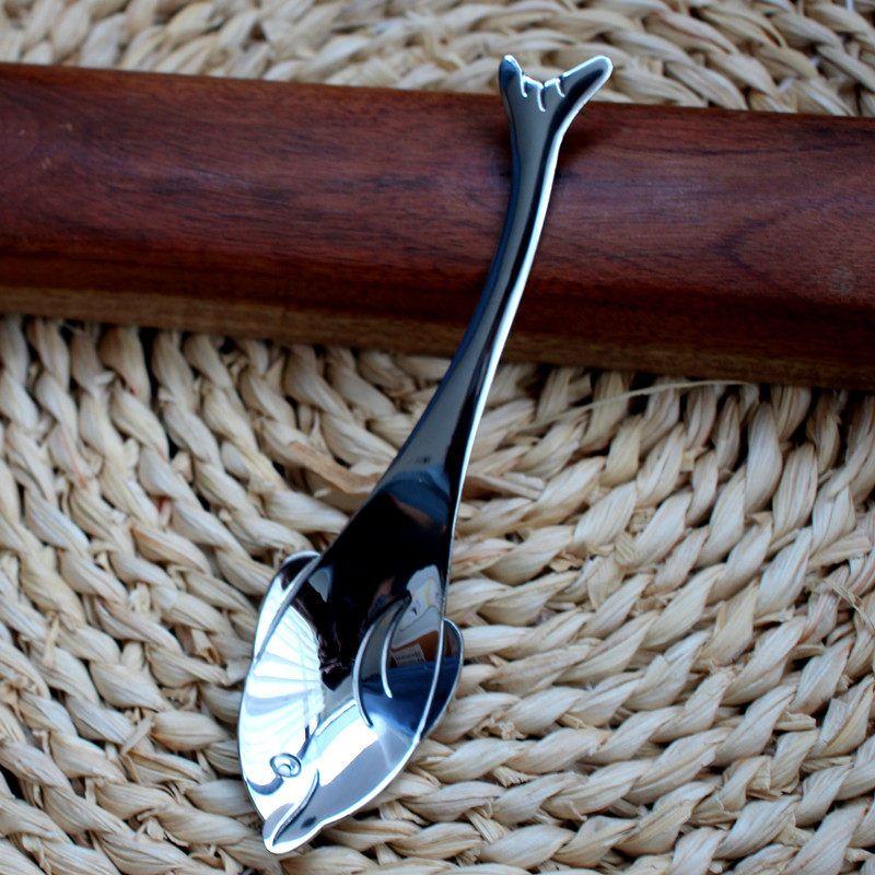 Thickened 304 Stainless Steel Spoon, Cute Dolphin Fish Soup Spoon, Dessert Spoon, Creative Baby Feeding Spoon