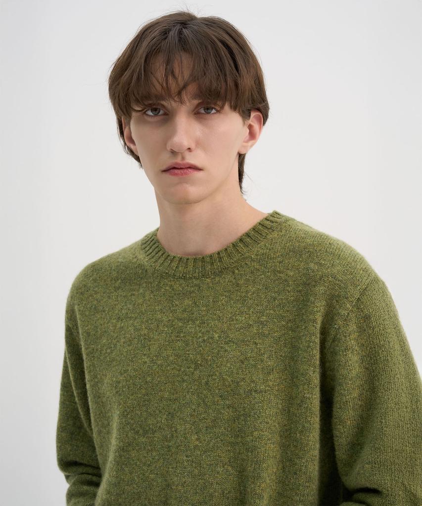 TRIP LE SENS [100% Wool] Pure Light Round Knit_Moss Green