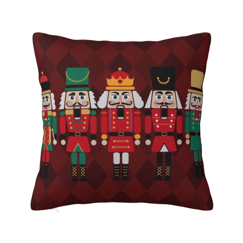 Christmas Nutcrackers Toy Soldier Modern Pillow Cover Decoration Cushions for Sofa