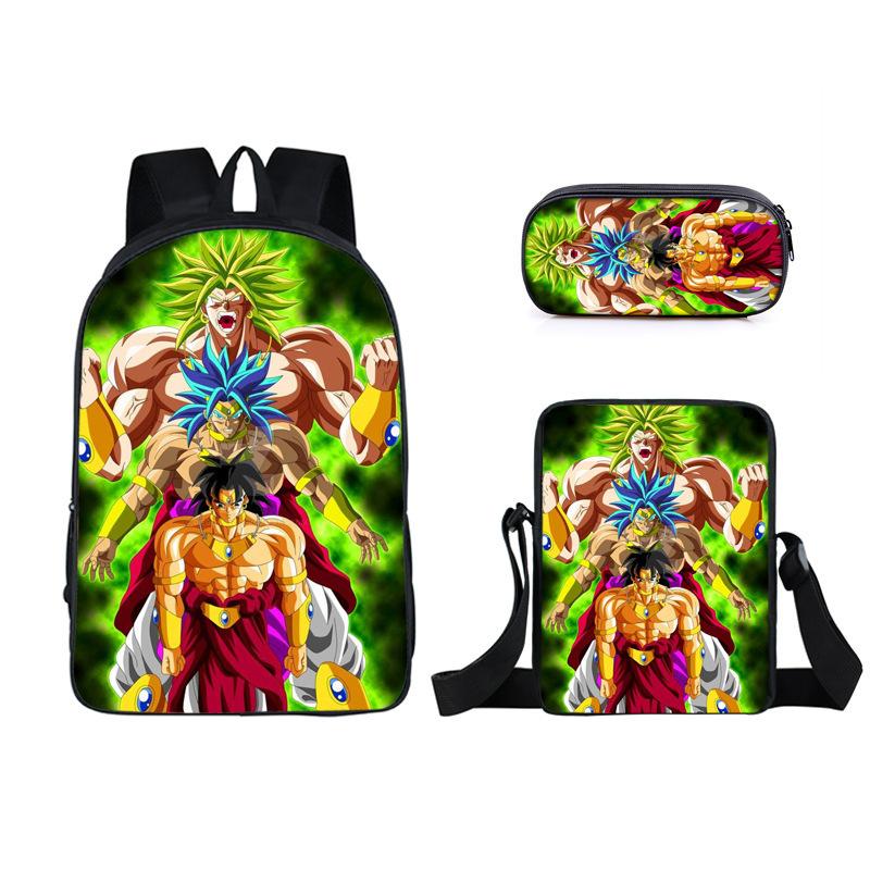 Анимационный рюкзак семь драконьих жемчужин, школьный ранец для начальной и средней школы, ранец, сумка через плечо, набор из трех предметов: пенал