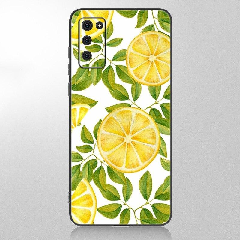 Summer Green Leaves Fruit Lemon Case For Samsung Galaxy A12 A02S A22 A32 A52 A72 A71 A51 A41 A31 A21 A11 A50 A70 A10S A20S Cover