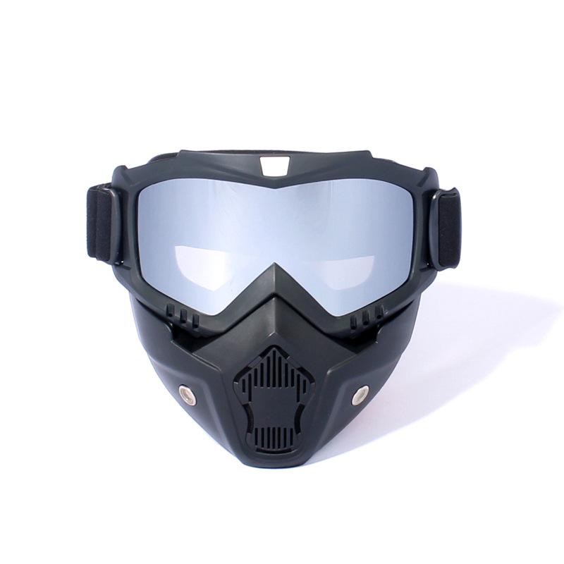 Unisex Ski Snowboard Mask Snowmobile Skiing Goggles Windproof Motocross Protective Glasses Safety Goggles with Mouth Filter