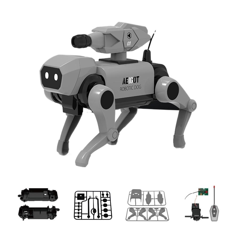 Робо-собака на пульте управления DIY Сборная игрушка Модель робота RC Электрическая игрушка Для детей Мальчиков Научно-образовательный подарок