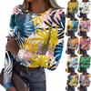 Женская и зимняя футболка с тонким низом, модная повседневная футболка с градиентным принтом и круглым вырезом, пуловер с длинным рукавом