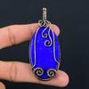 Лазурит Драгоценный камень Чистая медная проволока Обернутая ювелирная подвеска ручной работы