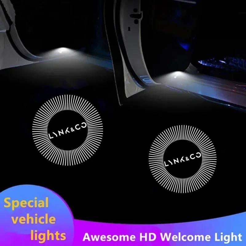 2pcs For Lynk&co 01 03 05 2020-2024 Car Door Laser Projection Ambient Light Led Decoration Car Accessories Para Auto Tools