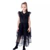 Adams Family Costume Halloween Children Cosplay Costume Wednesday Black Veil Dress