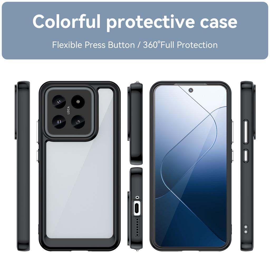 For Xiaomi 14 Case Anti-drop Shockproof TPU+Acrylic Mobile Phone Back Protector