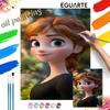 Disney Набор Анна «Рисование по номерам» Портрет Холст для рисования DIY Картина Декор для дома Современное искусство на стену Подарок для фанатов Уникальное Хобби Рукоделие Декор