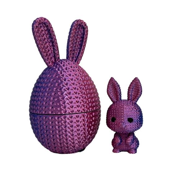 3D-печатное пасхальное яйцо-кролик, наполненное пасхальное яйцо с кроликом внутри, наполнители для пасхальной корзины для дома, офиса, декора стола