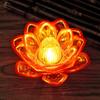 Diwali LED Lotus Candle Lamp Battery Operated Electronic Flameless Candles Buddhist Tabletop Night Light for Temple Desktop Centerpiece