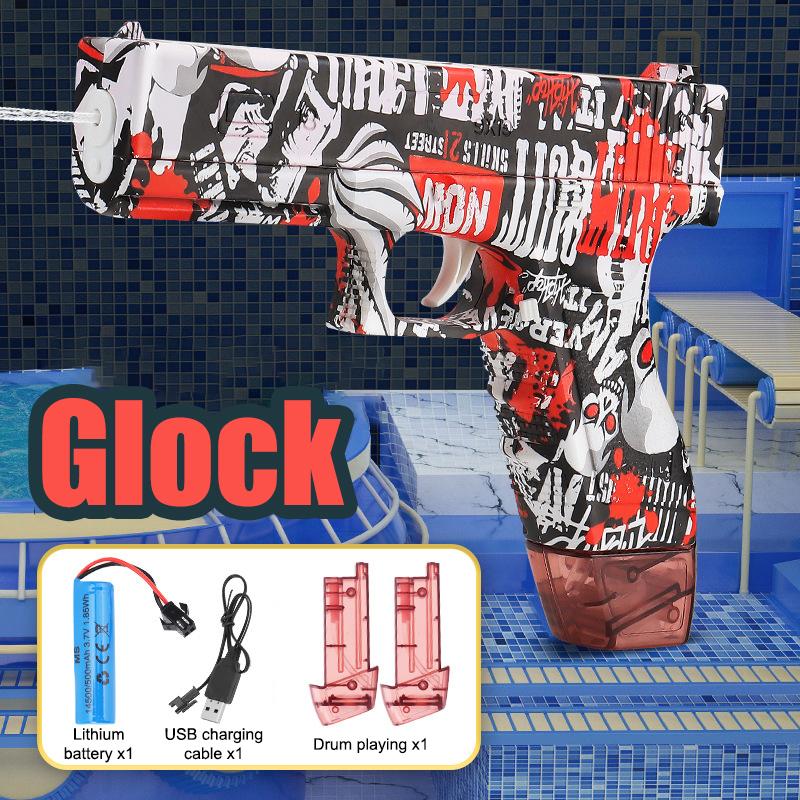 Водяной пистолет большой емкости Летняя развлекательная игрушка для водных игр Полностью автоматический водяной пистолет Игрушки для открытого бассейна