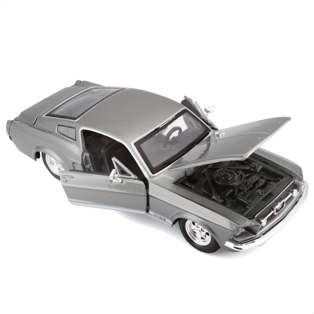 Масштабная литая модель автомобиля Ford Mustang GT 1967 года от Maisto в сером цвете 31260 1/24 (Код товара GY)