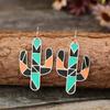 2PC Women's Fashion Cactus Earrings Zircon Accessories Suitable for Date, Party, Festival Gifts-1020