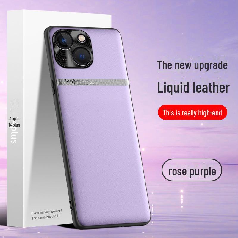 Защитный чехол Liquid Leather для Apple 14 Plus: Противоударный и грязеотталкивающий