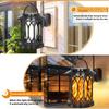 Solar Metal Flickering Flame LED LanternOutdoor Hanging Light HeavyDuty Solar Powered for Yard PatioChristmas Holiday Decoration