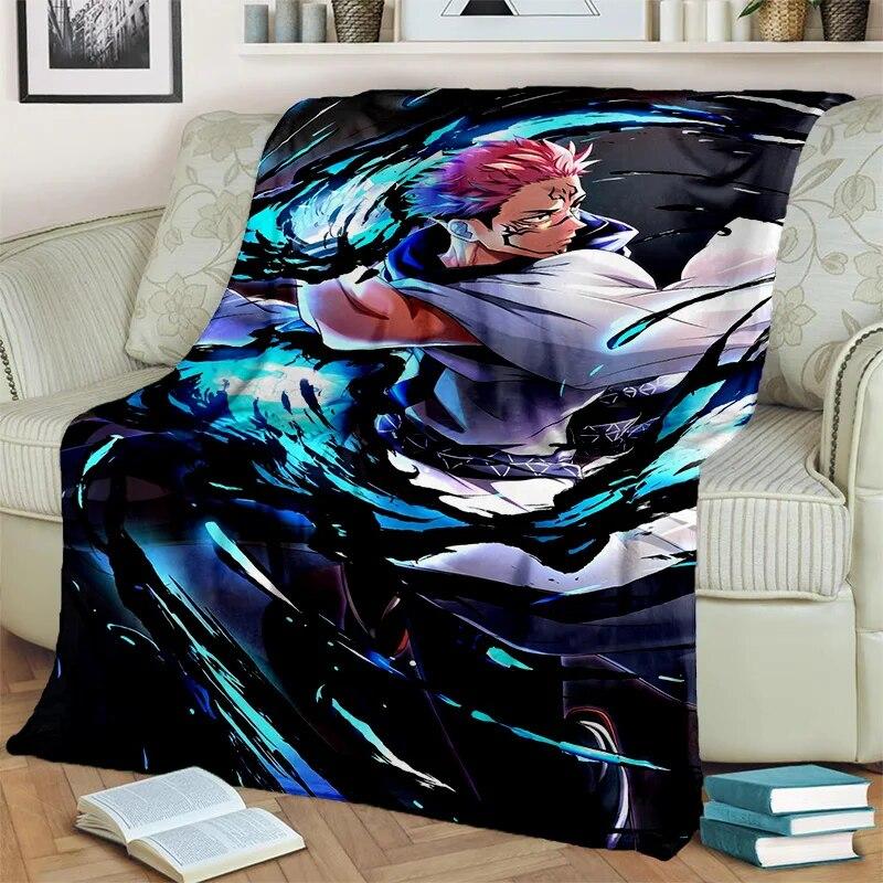 Jujutsu Kaisen Anime Itadori Yuji Blanket,Soft Throw Blanket for Home Bedroom Bed Sofa Picnic Travel Office Cover Blanket Kids