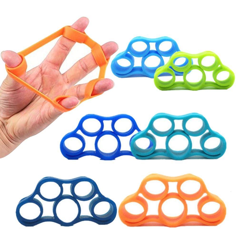 3 PCS Sports Stretcher Strength Hand Grip Finger Trainer Resistance Band Wrist Exerciser