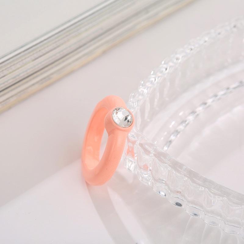 iF ME Корейские прозрачные акриловые кольца с бриллиантами, модные кольца на палец ярких цветов, женские ювелирные аксессуары, подарок