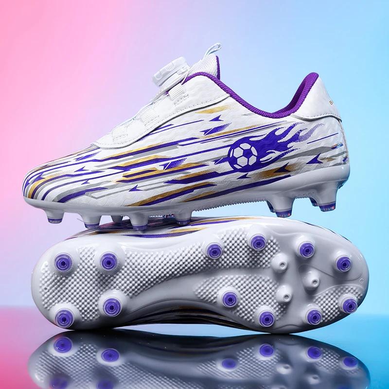 Новые Детские Футбольные Полевые Бутсы Мальчики Девочки Indoor Soccer Shoes Общество Футзал Нескользящие Профессиональные Быстрые Мужские Футбольные Шиповки Кроссовки