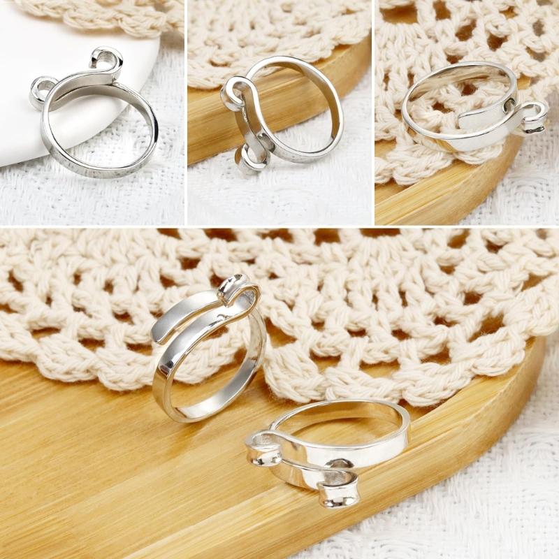 Yarn Guide Crochet Open Rings Knitting Crochet Loop Rings Yarn Guide Finger Holder Knitting Thimble for Crocheters