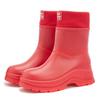 thick-soled women's fixed integrated cotton rain shoes winter tide shoes sports shoes waterproof shoes thermal cover rubber shoes work rain boots