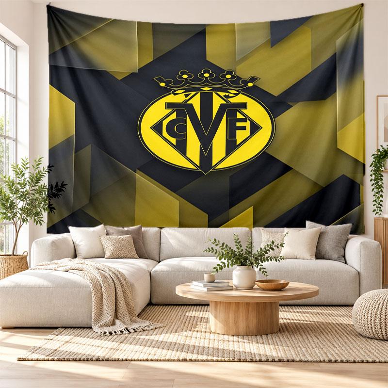 Villarreal FC Wall Tapestry, Soft Fabric Wall Hanging, Decorative Backdrop For Bedroom Home Wall Art
